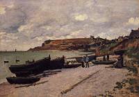 Monet, Claude Oscar - Sainte-Adresse, Fishing Boats on the Shore